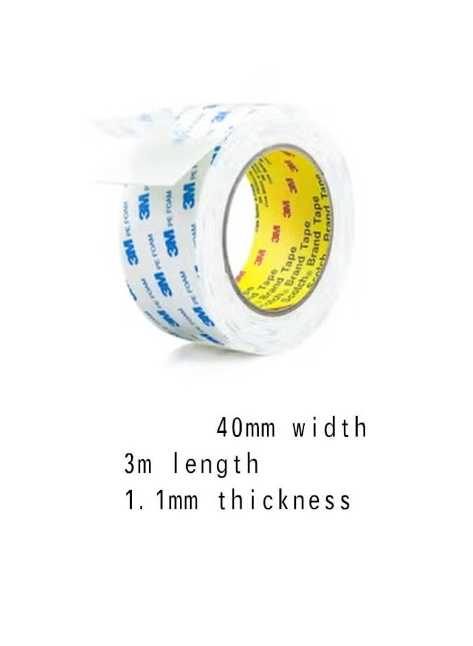 ثري ام شريط لاصق مزدوج الجوانب 4 سم * 3 م، شريط تثبيت شديد التحمل، شرائط من فوم البولي ايثيلين قابلة للازالة، شريط لاصق قوي مقاوم للماء ولا يسبب تلف للطلاء والحائط والصور والملصقات المعلقة - Image 2